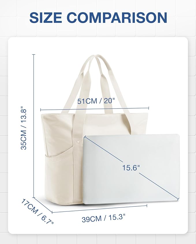 BAGSMART Foldable Tote Bag with Drawstring Bag, Tote Bag Shoulder Bag Top Handle Handbag for Travel, Work, Beach, Gym - Image 6