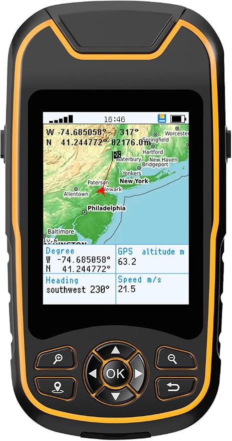 Handheld GPS for Hiking, Rugged and Waterproof Handheld GPS Navigator, 3.2" Sunlight Readable Screen, Compact Satellite Handheld GPS with USA Topo Map, Multi-GNSS Support, Extra Battery Life by NiesahYan