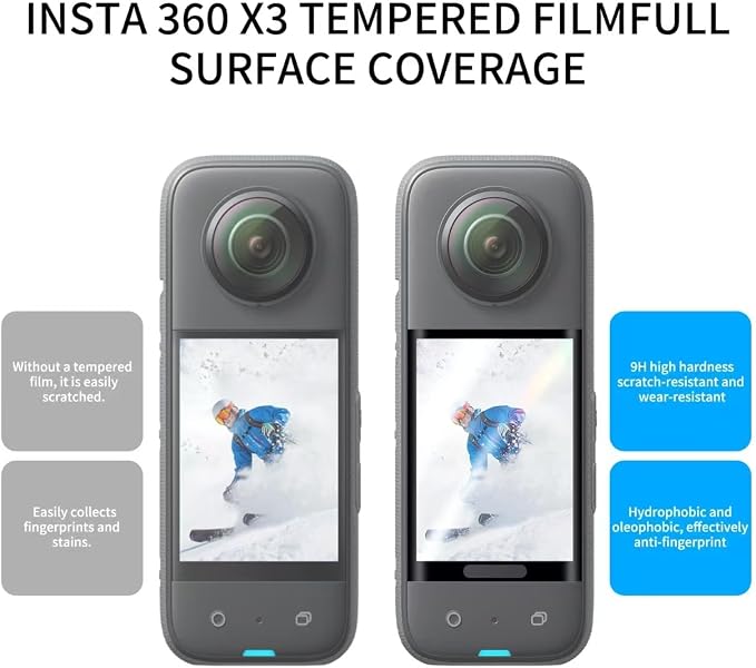 JasonMighty for Insta360 X3 Protective Accessories kit | Camera Case,Silicone Cover,Lens Guards,Screen Tempered Glass ,Provide full camera protection,easy to install - Image 4