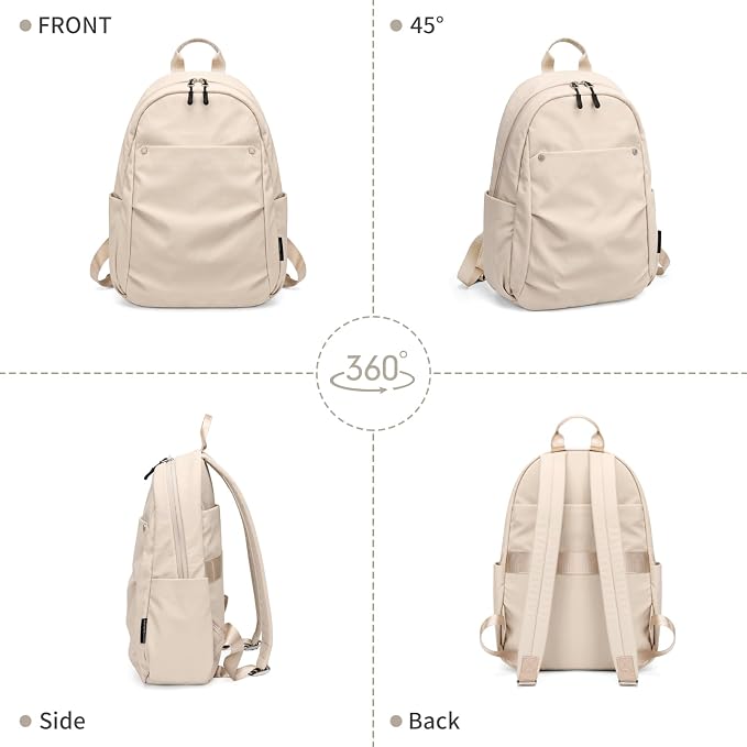Mini Backpack for Women Fashion Small Backpack Purse Lightweight Daypack for Work Trave Daily,Apricot - Image 7