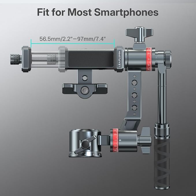 360°Rotating Tripod Phone Holder for Recording, Phone Tripod Mount with Fluid Design suitable for Video Live Streaming Vlogging Rig , Aluminum Phone Mount Compatible with iPhone 17/16/15/14 Pro - Image 6