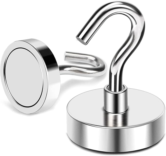 Magnetic Hooks 85 Lbs Heavy Duty Magnets with Hook for Cruise Cabin | 10 Pcs Strong Locker Magnetic Hooks for Hanging Metal Magnet Hanger for Classroom Grill Fridge Kitchen - Image 7