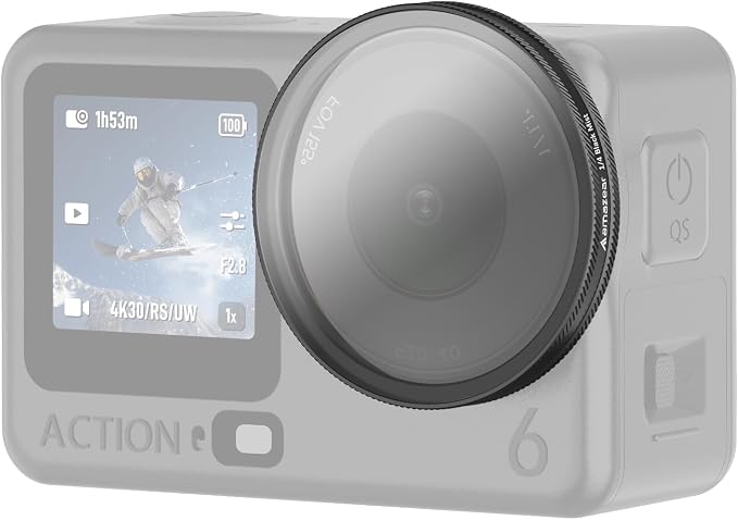 AMAZEAR Black Diffusion 1/4 Filter for DJI OSMO Action 6 Accessories Pro Mist Style Lens Filter to Soften Skin & Create Cinematic Glowing Highlights, Reduce Harsh Contrast, HD Optical Glass by YourProPhotoGear