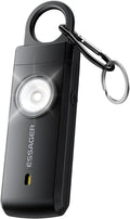 ESSAGER Personal Safety Alarm for Women, 130 dB Self Defense Siren, Rechargeable & Portable with Keychain and Carabiner, Low Battery Notice, LED Strobe Light for Kids, Seniors, College Students(Black) by ESSAGER