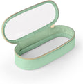 Soimeat Clear Travel Makeup Brush Holder, Leather Makeup Brush Toiletry Bag, Portable Cosmetic Brush Case, Transparent Waterproof Makeup Brush Storage Bag, Mint Green by Soimeat