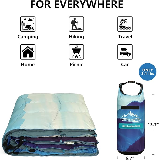 Camping Blanket, Puffy Blankets Lightweight Windproof Resistant for Outdoors,Hiking, Backpacking,Car,Picnic,Stadium - Image 6
