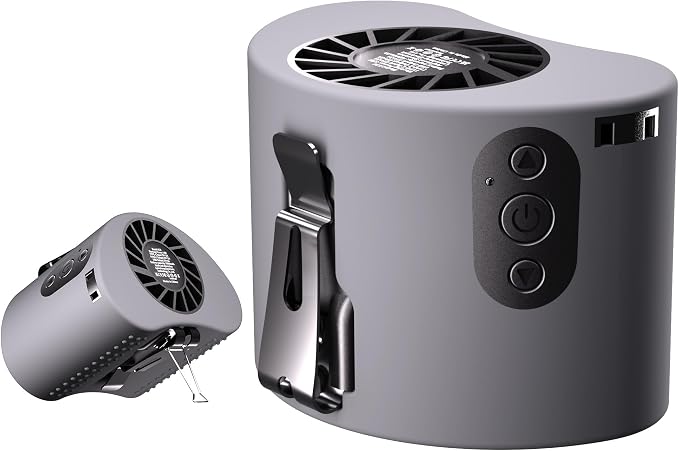 AddAcc Portable Waist Fan, 10000mAh Battery Operated, Rechargeable Clip On Belt, 10 Speed, 12000RPM Strong Airflow, Max 24H Working Time, Personal Shirt fan for Outdoor Work Jobsite Farms by AddAcc