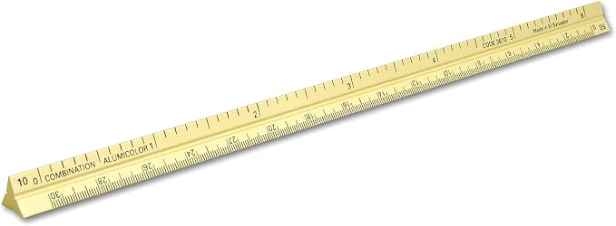 Alumicolor 3610-2 Aluminum Combination Pocket Scale, 6IN, Gold by Alumicolor