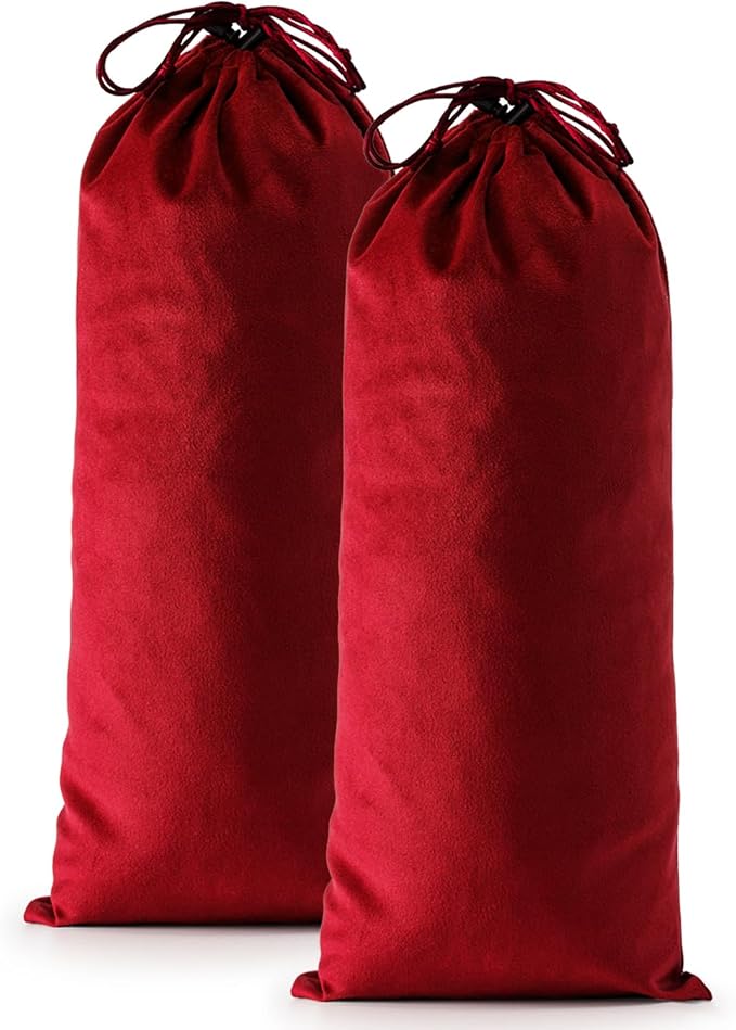 2 Pcs Single Shoe Bags for Travel, Dust Velvet Bag, Rio Red, 17.3x8.6 Inch | Washable & Reusable Travel Shoe Bags, Dustproof Shoe Bags with Drawstring Closure, Suitable for Travel, Home Storage by WelcometoFantasyLife