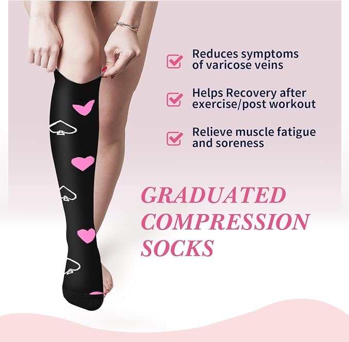 Sooverki Compression Socks for Women & Men 6 Pairs is Best Supportive Knee High Stockings for Circulation, Travel, Nurses - Image 3