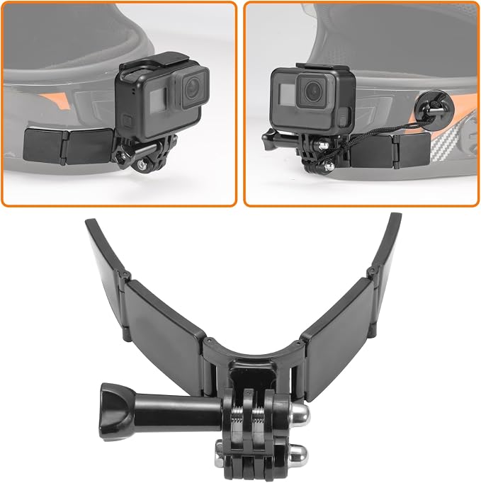 Motorcycle Helmet Chin Mount Kits with Adhesive Curved Pads Compatible with DJI Osmo Action 6, Osmo Action 5 Pro, Osmo Action 4, Osmo Action 3, Insta360, AKASO, GoPro (Version A) - Image 4