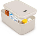 Small Lock Box,Lockable Storage Box with Combination Code for Medication Safe, Medicine Lock Box for Pills/First Aid Kits/Food/Snack Phone Jail,Locked Container for Home/Fridge/Office/School (Beige) by Unknown