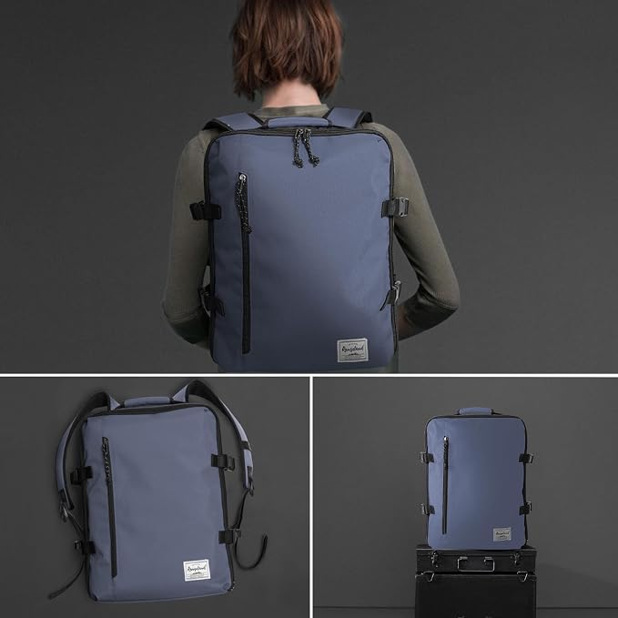 Small Carry-on Personal Item Backpack with luggage strap, Laptop Backpack for Men and Women, Business Travel Gym Sport, Pewter - Image 6