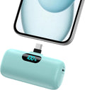 Mini Portable Charger USB C Power Bank,5000mAh PD Fast Charging Battery Pack Built-in USB-C Connector Travel Essential for iPhone17/Pro/17Pro Max/16e/Air/16 Plus/16Pro Max/15 All Series,Android Green by HETP