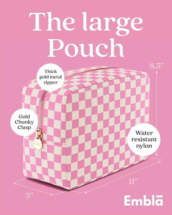 Makeup Bag for Women, Travel Cosmetic Organizer, Waterproof Toiletry Pouch | Large Nylon Cosmetic Bag with Zipper, Water-Resistant Beauty Pouch for Purse, Travel Essentials, Make up Case - Image 2