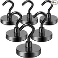 LOVIMAG Magnetic Hooks for Cruise Cabins, 85LBS, 6 Pack | Heavy Duty Neodymium Magnet with Hook Essentials for Classroom, Fridge, Ceiling, Hanger, Black by LOVIMAG