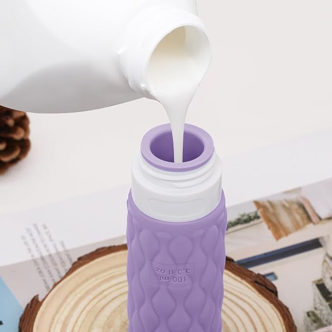 3.4oz Silicone Travel Bottles for Toiletries Refillable Liquid Accessories | for Shampoo and Conditioner, TSA Approved Leakproof Squeeze Bottles Travel-friendly with Labels/Clear Bag - Image 3