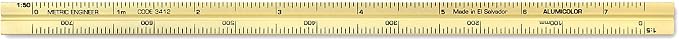 Alumicolor Aluminum Engineer Metric Pocket Drafting Scale, 15CM, Gold - Image 2