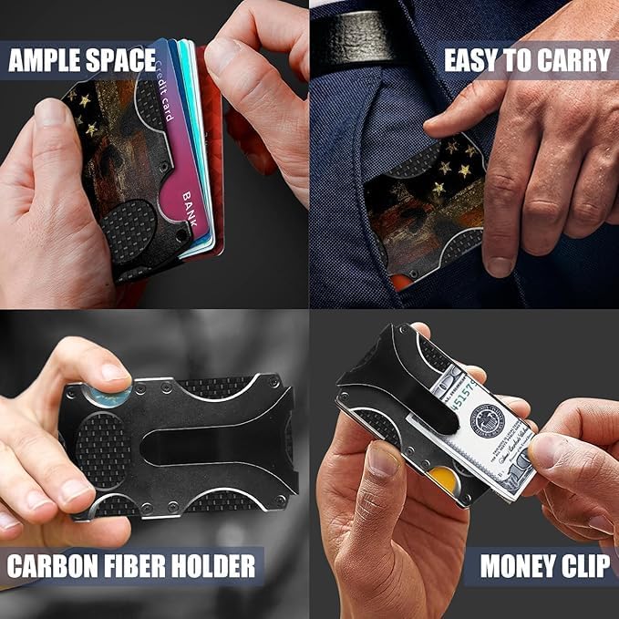 Skull Minimalist Wallet for Men | Slim RFID Aluminum Metal Wallet, Scratch Resistant & Seamless, Credit Card Holder & Money Clip, Holds up 12 Cards and Cash - Image 4