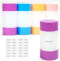 Travel Bottle, TSA approved 4-in-1 Leak-Proof Bottle, 4 * 60ml/2oz, with 2 Pre-printed Labels for Travel Gym Camping, Carry-On Travel Size Toiletries Shampoo Lotion Bottle(Pink+Orange+Blue+Purple) by Olatay