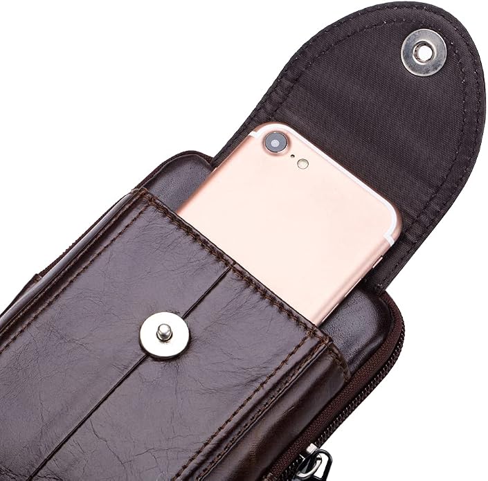 Leather Waist Pack Phone Belt Bag for Men Loop Holster Wallet Cellphone Case Pouch Pack Clip Money Purse - Image 5