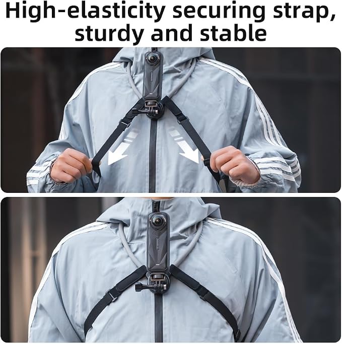 Magnetic Neck Mount for Action Camera, Quick Release Chest Holder Mount for Hands-Free POV/Vlog with Adjustable Chest Strap for Insta360 X5/X4/X3, Gopro 13/12/11, DJI Action 6/5pro/4, Nano and More - Image 4