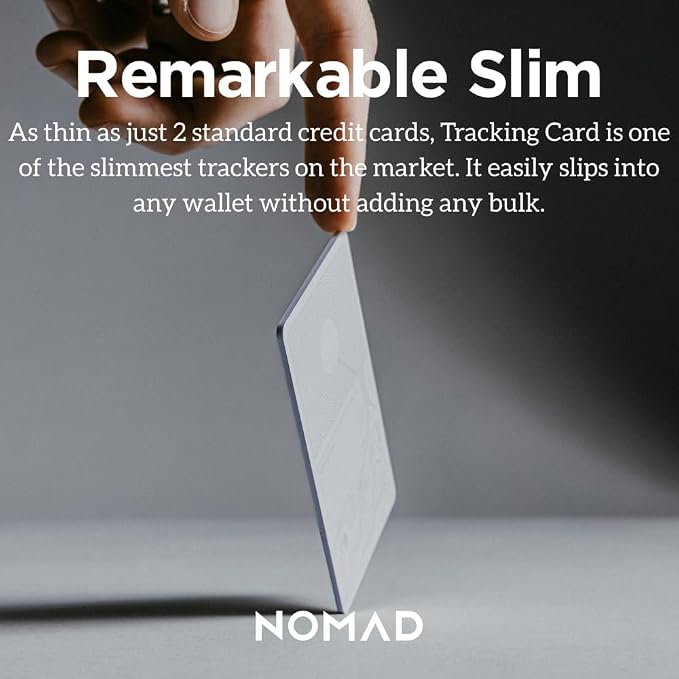 Nomad Tracking Card White, Slim Card Tracker with IPX7 Waterproof and Dust Proof - Card Tracker for Wallet & Luggage, 5 Months GPS Tracker Long Battery Life, Rechargeable, Compatible with iOS Only - Image 6