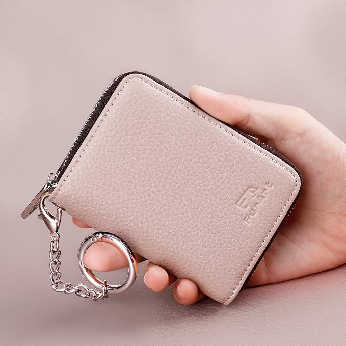 FurArt Zipper Wallet Women RFID Credit Card Holder keychain Wallet | ID Window RFID Blocking Compact Small business 15/16 slots - Image 6
