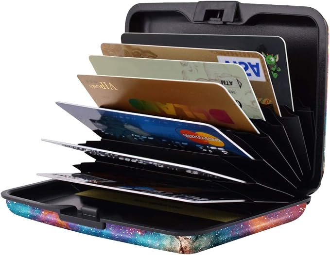 Coco Rossi Credit Card Holder RFID Aluminum Small Mini Wallet Women | Metal Wallet, Business Cards Holder, ID Case, Slim Sleeves, Womens Girls Gift, Carry Proof Wallets for Travel, Space - Image 2