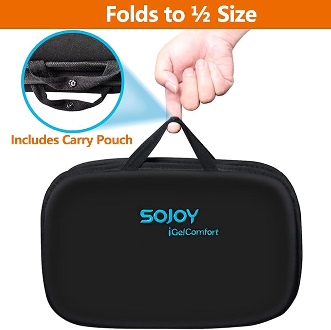 iGelComfort 3 in 1 Foldable Gel Seat Cushion Featured with Memory Foam (A Must-Have Travel Cushion! Smart, Easy Travel Cushion) (Size: 18.5“ x 15" x 2") - Image 7