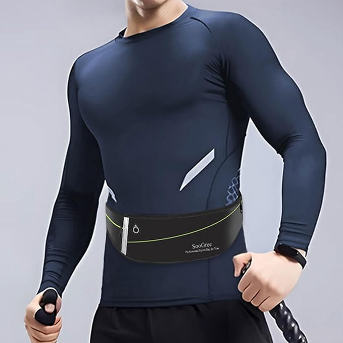 SooGree Slim Running Belt Fanny Packs for Women Men,Water Bottle Holder Hydration Fanny Pouch,Waterproof Sport Waist Pack with Reflective Strip,Runner Belt Bag for Running Cycling Camping Gym (Blue) - Image 6