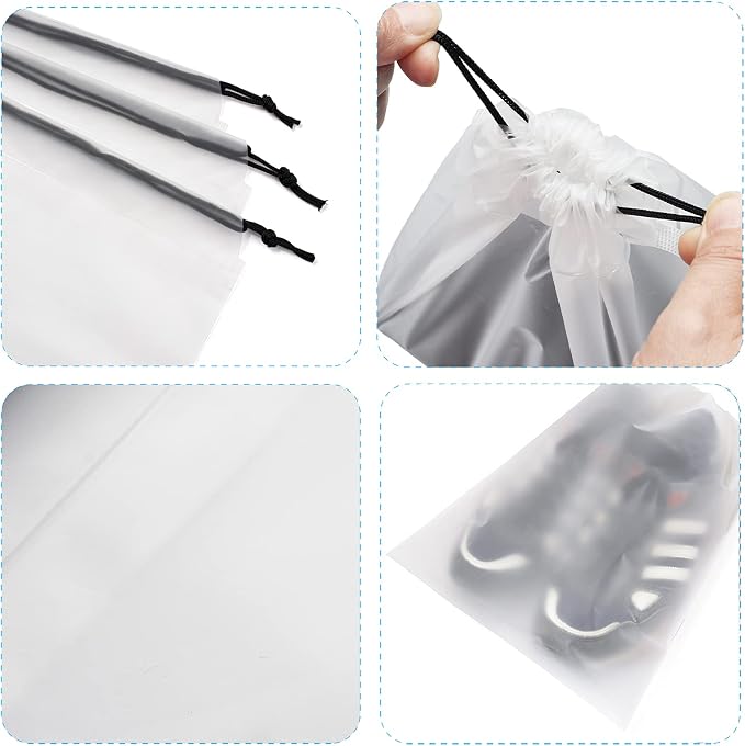 Vorspack Transparent Shoe Bags for Travel Large Clear Shoes Organizers Storage Pouch with Rope for Men and Women 26 Pack - Image 3