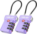 SURE LOCK TSA Approved Luggage Locks with Open Alert Indicator, 3 Digit Combination Cable Travel Lock for Suitcase, Backpack, Gym Locker, Toolbox, Carry On & Travel Bag by Hopeyoucanstaysafe