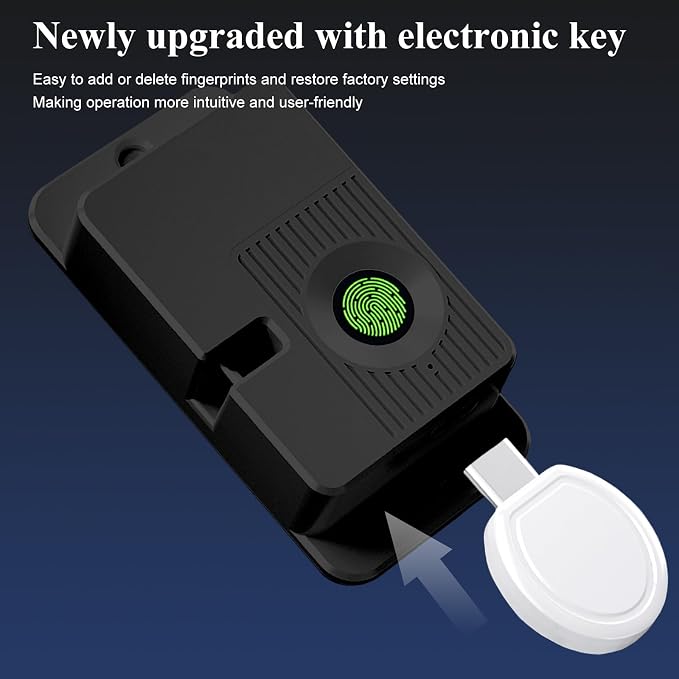 Fingerprint Child Proof Door Lock, Refrigerator Lock with Fingerprint & Door Locks for Kids safety, for Door Lock, Cabinet Locks and Window Locks, Strong Adhesive No Drilling (Black) - Image 7