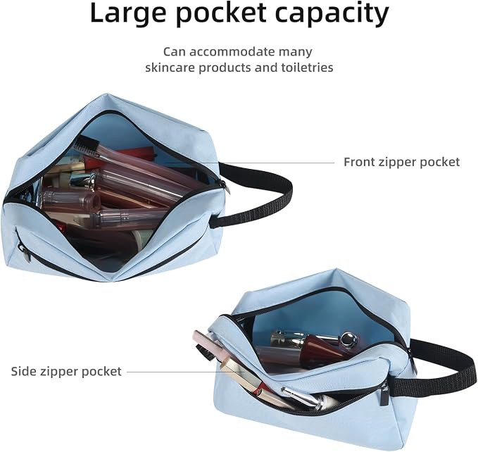 Icramsy Travel Toiletry bag Toiletry bag for women men Hanging Cosmetic bag Travel accessories for Women Men (Sky blue) - Image 4