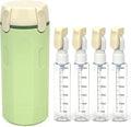 4-in-1 30ML Travel Size Dispenser Toiletries Bottles, Leak-Proof Refillable Containers Dispensers Labels Portable Toiletry Organizer Cup for Shampoo, Lotion, Soap Travel Essentials Green by BOMPOW