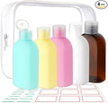 Cosywell Travel Bottles for Toiletries 3.4oz Travel Size Containers | TSA Approved Toiletry Bottles, Leak Proof Refillable Squeeze Bottle, with Lable and a Toiletry Bag by Cosywell