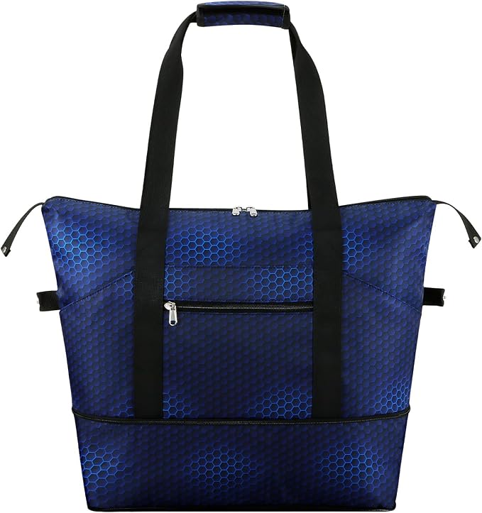 Expandable Duffel Bag for Women with Trolley Sleeve/Wet Pocket Weekender Travel Tote Large Carry On Overnight Luggage by HAWEE