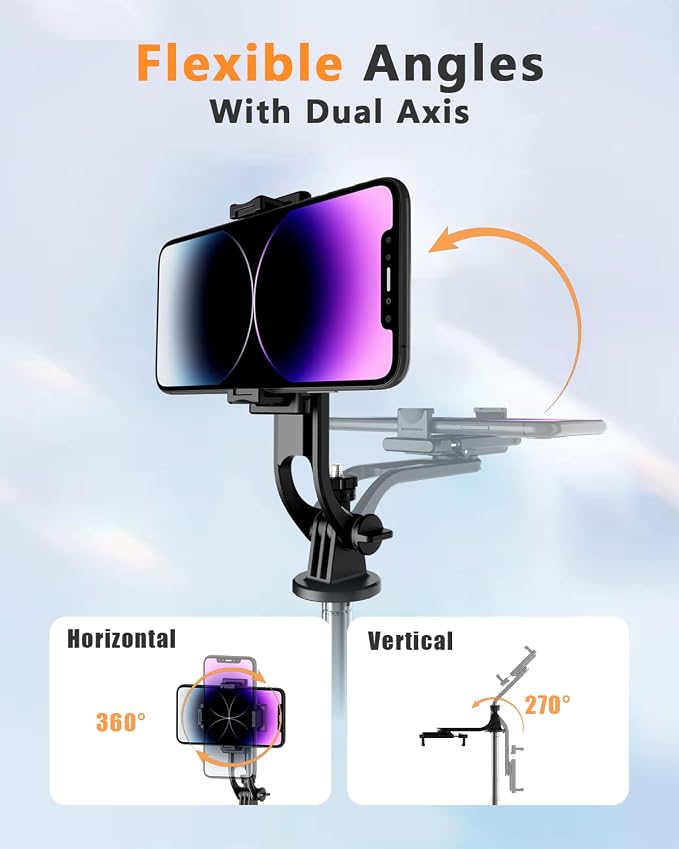 67" Camera Tripod & Phone Selfie Stick, Lightweight Portable Travel Tripod Stand with Wireless Remote, Auto Pop Open Tripod,Compatible with Phone/iPhone/Camera for Photography & Vlogging - Image 9