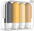 ME.FAN Travel Bottles for Toiletries,3oz Silicone Travel Size Containers, TSA Approved Squeezable Portable Split Bottle, Travel Accessories for Conditioner Shampoo Lotion - 4 Pack Yellow by MEFAN