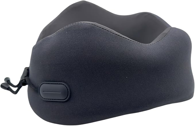 Ultra-Soft Travel Neck Pillow, Ergonomic Design with Contoured Shape, Breathable Fabric,Internal Structure，Travel Blanket Airplane Compact with Bag，Airplane Essentials (Basque Black) - Image 2