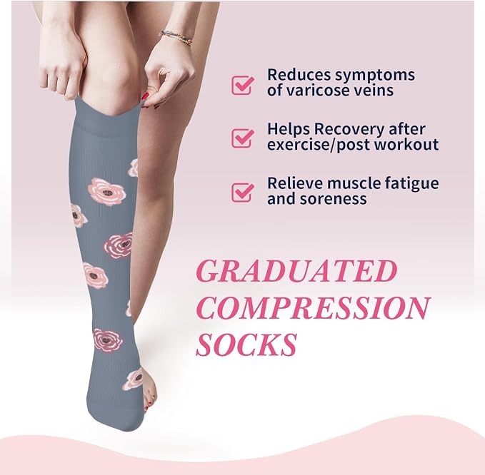 Sooverki Compression Socks for Women & Men 6 Pairs is Best Supportive Knee High Stockings for Circulation, Travel, Nurses - Image 4