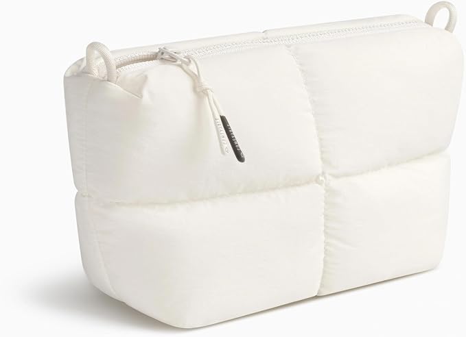 Comfyable Puffy Electronics Organizer Travel Case, Cute Tech Pouch for Women Men, Cable Storage Bag for Charger, Phone, Power Bank, Cord, Compact Tech Accessories Pouch, Rice - Image 3