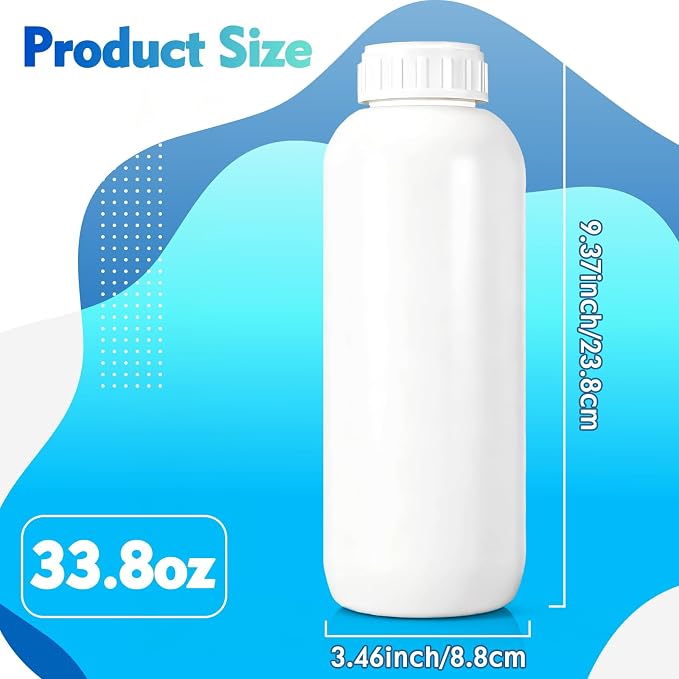 2Pack 34oz (1000ml) EVOH High Barrier Airtight Plastic Travel Bottles - Industrial-Grade Empty Containers with Lids & Caps, Leak Proof Storage for Bulk Chemicals, Lab Samples & Family Liquids - Image 3