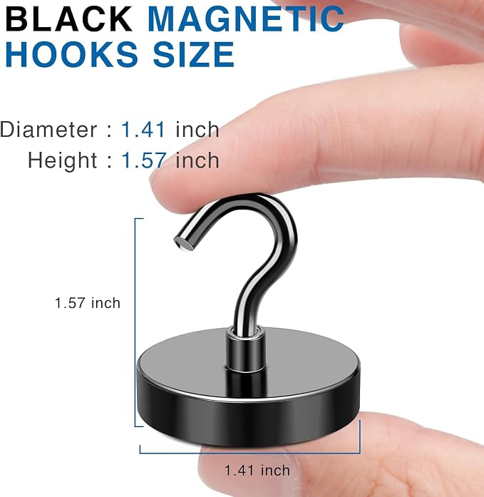 LOVIMAG Magnetic Hooks, Cruise Essentials 2026, 25 Pack-170LBS | Heavy Duty Strong Magnet Hook for Cruise Cabin, Refrigerator Fridge, Ship, Classroom, Kitchen Grills, Black - Image 2