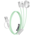1Pack Travel Essentials for Apple Watch Charger,3-in-2 Multi Charging Cable | Cruise Vacation Camping Essentials for iPhone Charger,Type C/Lightning for iWatch,iPhone 17-12,Xbox Series X&S-4FT Green by Accessoriesforphoneandelectricproducts