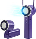 Foldable Handheld Fan with Ice Cooling - 4 Speed Rechargeable Mini Portable Fan, Ultra-Lightweight Personal Air Cooler for Desk, Travel and Makeup, Purple by Sowmow