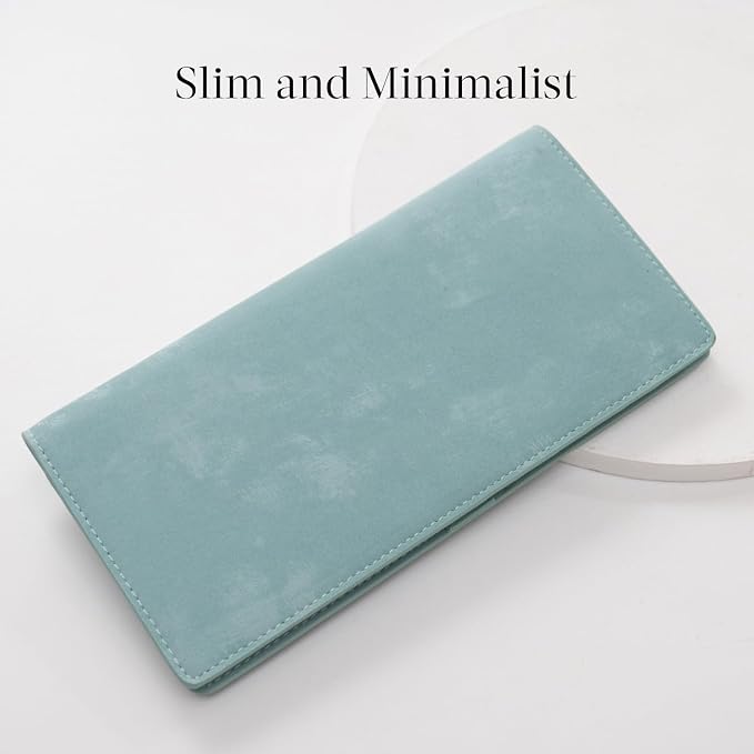 Bveyzi Ultra Slim Thin Leather RFID Blocking Credit Card Holder Bifold Clutch Wallets for Women - Image 3
