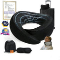 Memory Foam Travel Neck Pillow – Ergonomic Airplane Pillow with 360° Head Support | Includes Eye Mask & Ear Plugs | Ultra Portable Neck Pillow Airplane for Flights & Cars(Black) by Unknown
