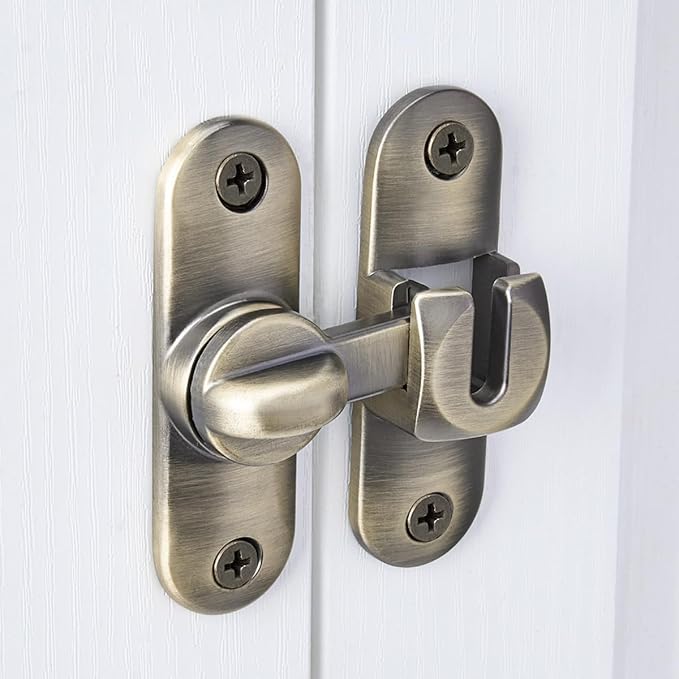 2 Packs Bronze 90/180 Degree Barn Door Latches,Flip Gate Lock | Zinc Alloy Flip Gate Latches,Right Angle Door Lock,for bedroom,garage,sliding door,window,cabinet,drawer,pet enclosures - Image 4